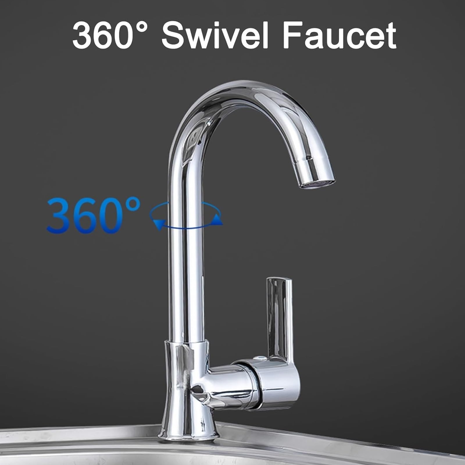 Évier Utilitaire Commercial avec Robinet col de Cygne et kit de vidange, cuve Murale en Acier Inoxydable pour Garage, hôtel, buanderie, Lavage des Mains