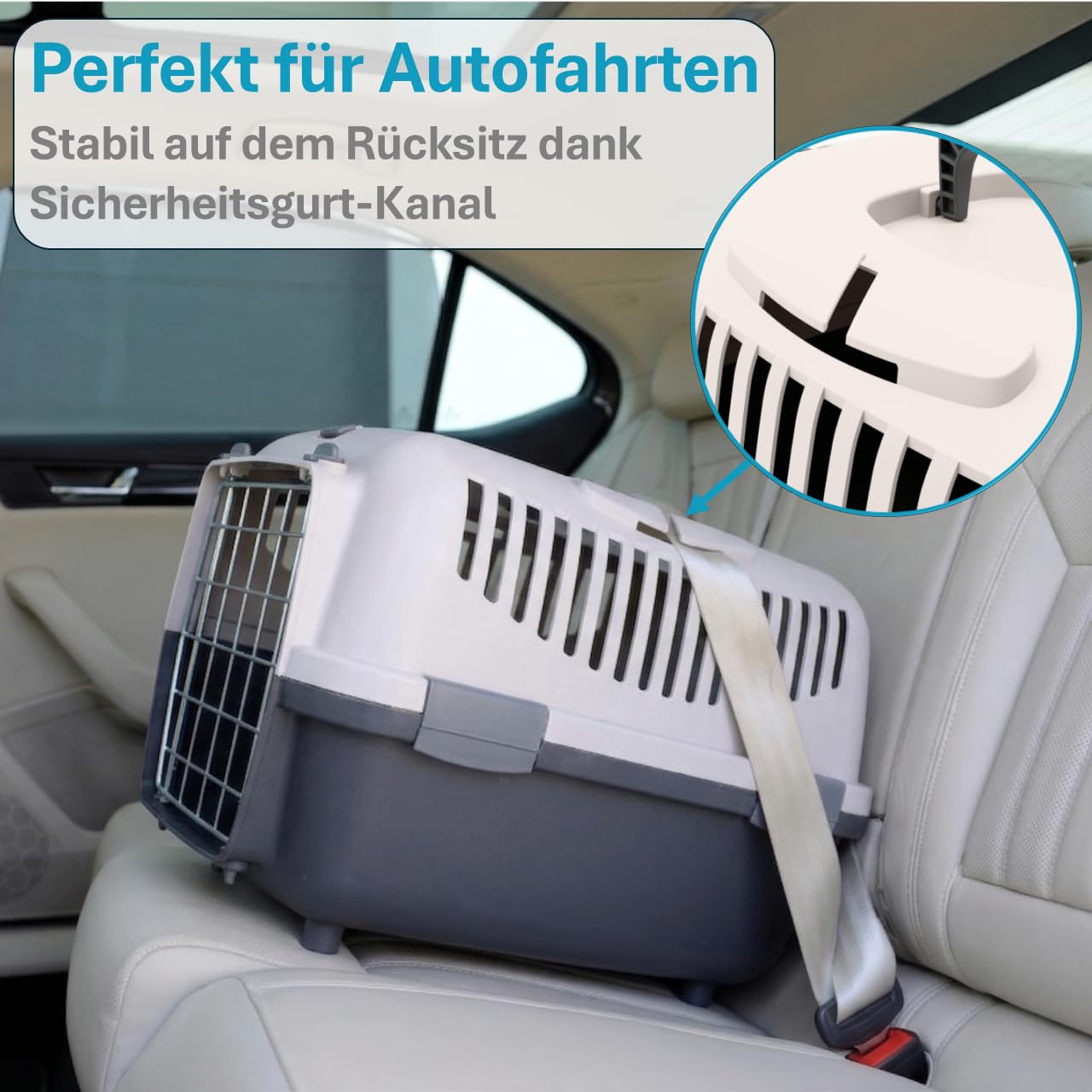 Nomade 2 Transportbox Katze und Hundebox - Transportbox für kleine Hunde und Katzen - 55 x 36 x 35 cm - Kann bis zu 8 kg tragen. Robustes Polypropylen. Türen aus Kunststoff