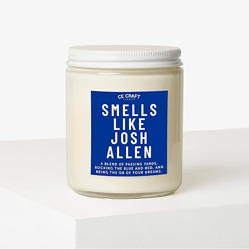 Miniatura 2 de CE Craft Smells Like Josh Allen Candle - Vela temática de fútbol, regalo para fanático de Allen, regalo para ella, vela de oración de celebridades,