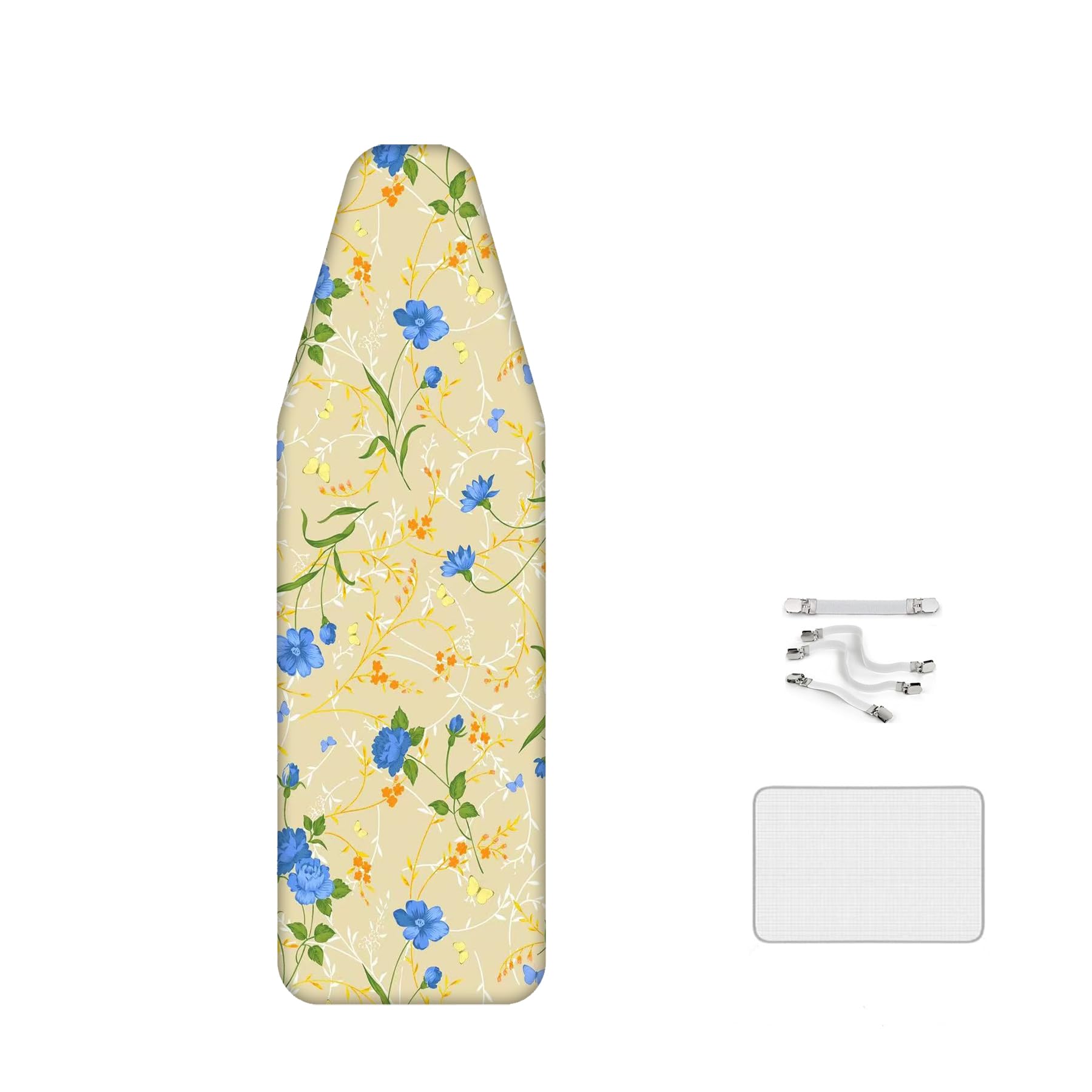 Cotton Ironing Board Cover, Thickened - 2-In-1 Design, with Fasteners, Replacement Covers 61.81x22.83in, Suitable for Large Steam Ironing Boards