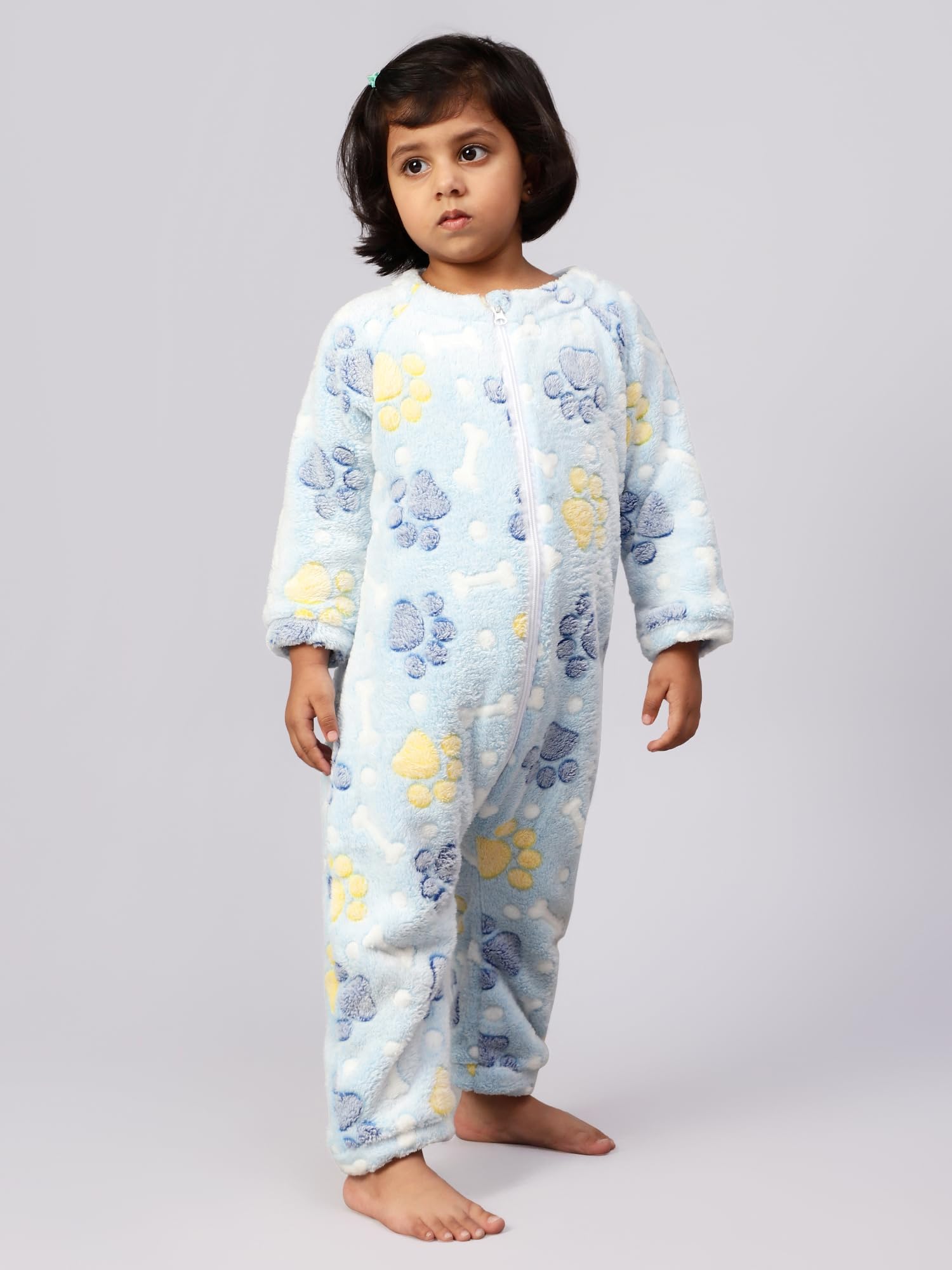 Bubble Berry Romper Night Suit Kids and Babies, 2-3Y, Blue Paws- Winter - Image 2 thumbnail
