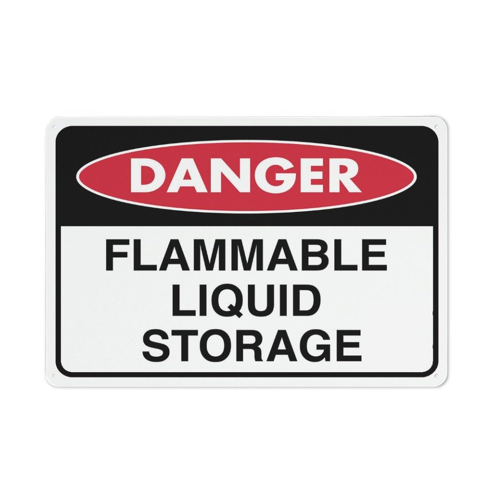 Danger - Flammable Liquid Storage Sign, 8x12 Inch Metal Aluminum, Pre-Drilled Holes for Easy Mounting, Indoor/Outdoor Use for Fence, Door, Gate