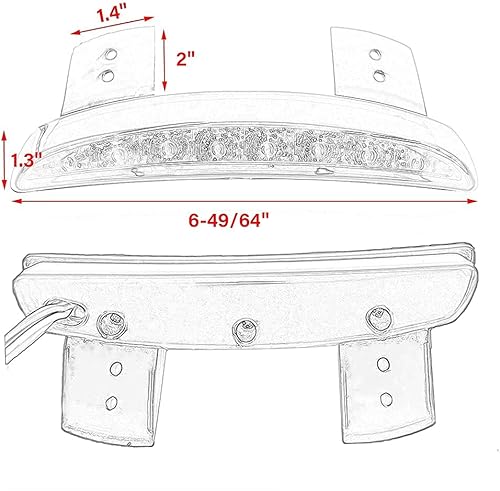 Vista 7 de DREAMIZER Luz trasera de freno de motocicleta Fender Edge Lámpara LED con siganls de giro compatible con Sportster XL883N 1200N XL1200V XL1200X Cafe