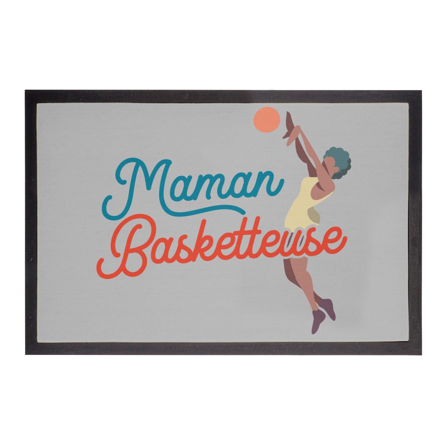 Paillasson basket gris 60x40 pour l'entrée d'une maman sportive
