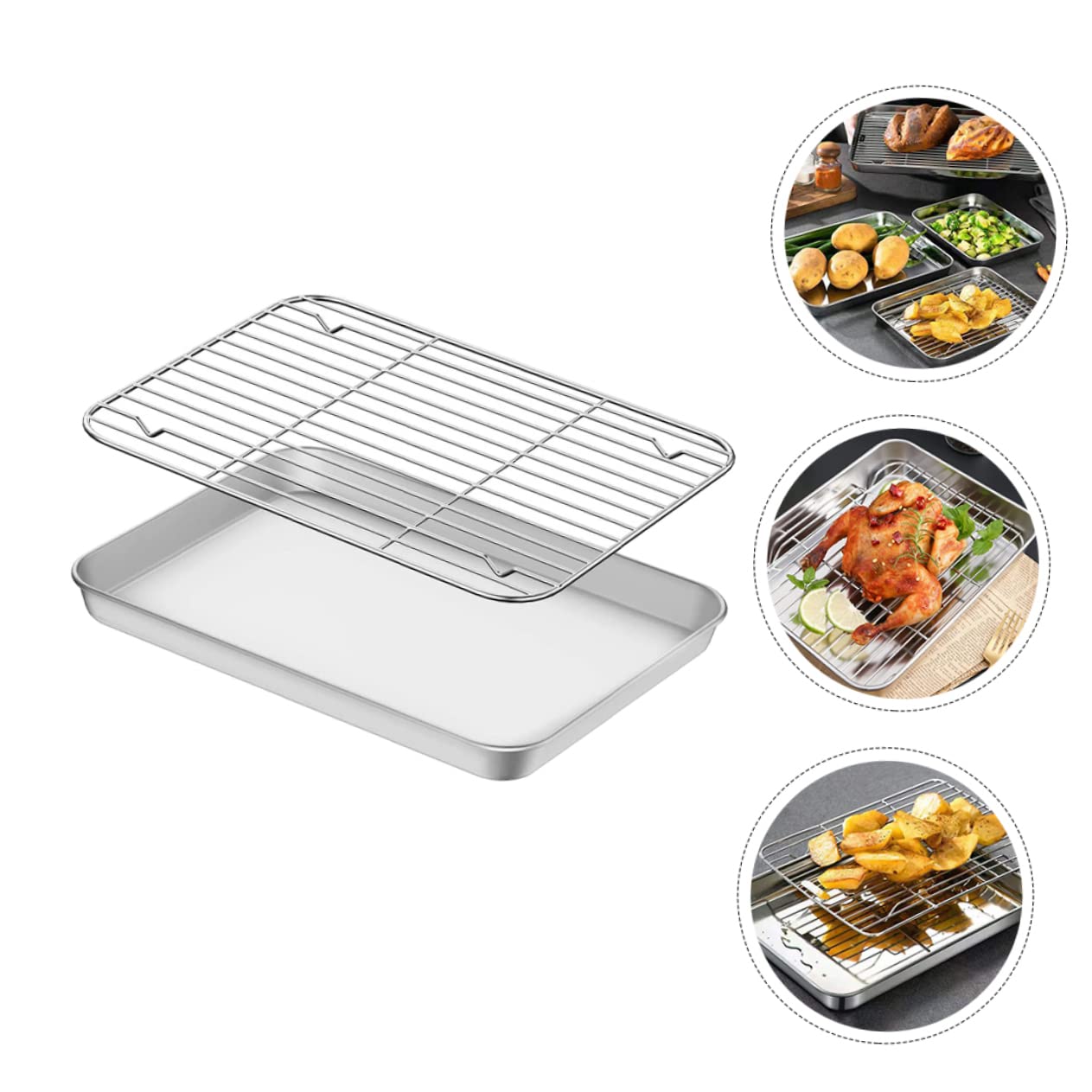 Cabilock Bandeja Para Hornear Para Acampar Accesorio Para Hornear Rejilla De Alambre Inoxidable