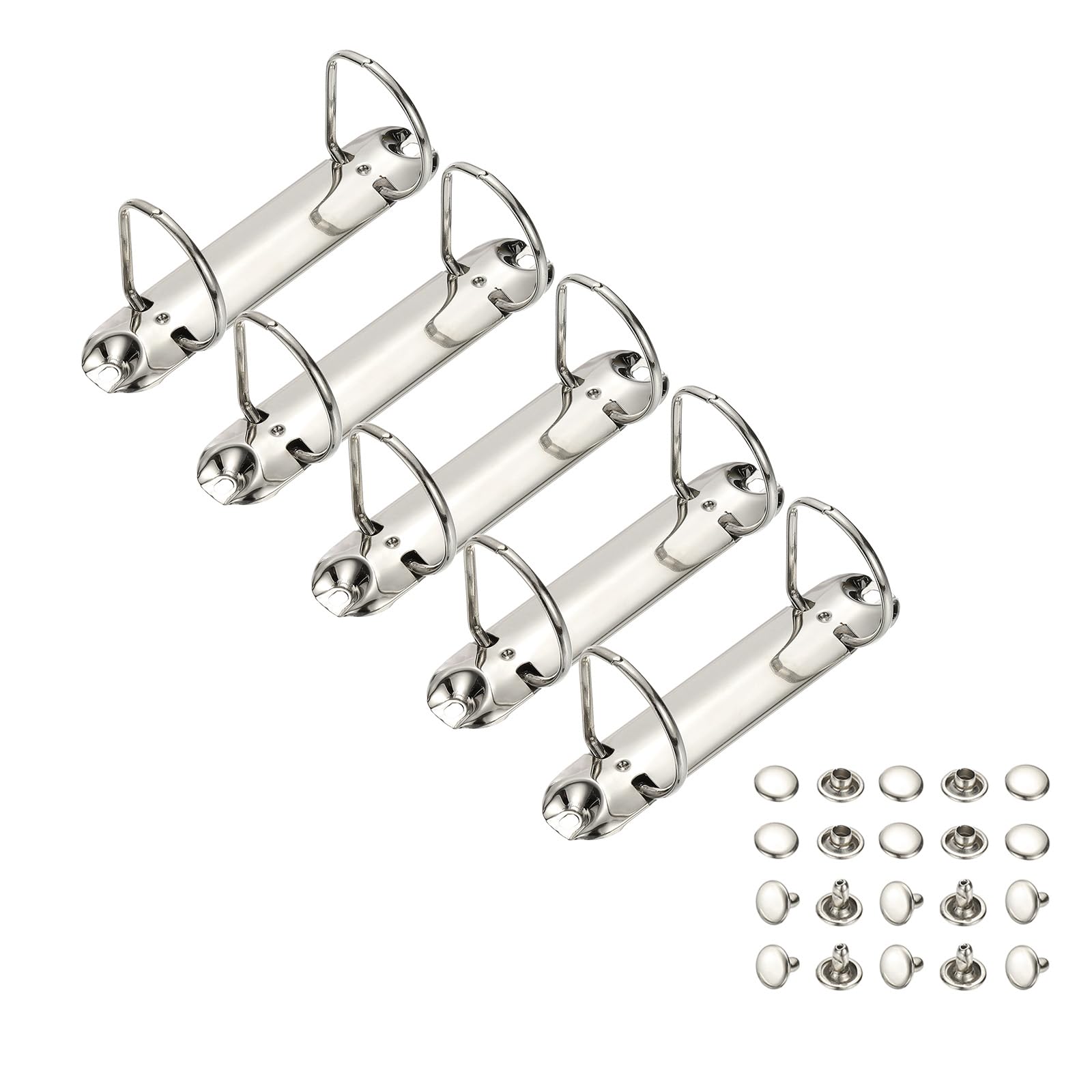 PATIKIL B7 2 Anelli Meccanismi Raccoglitori 5 Set 1.5" Anelli D Sostituzione Raccoglitore Planner 26mm Argento