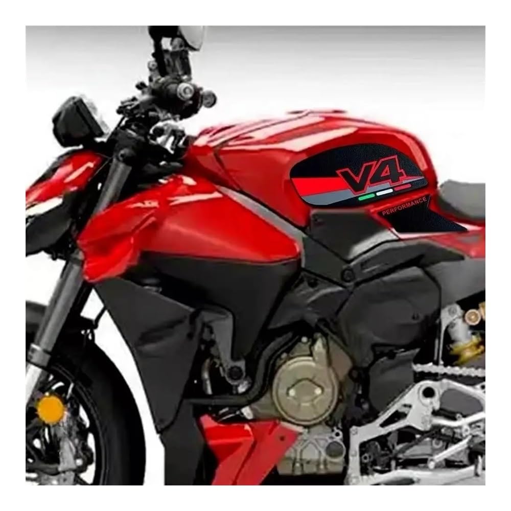 Tapis Traction réservoir d'essence Moto Tampon De Réservoir Moto Accessoires Carburant pour Panigale V4 V4S pour Street Fighter 2025 Protecteur Latéral Antidérapant pour Gaz Et Huile