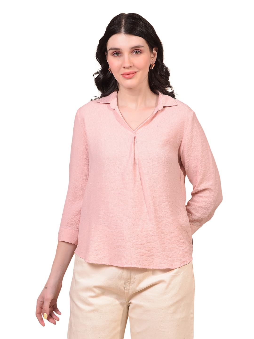 crimsoune club Women's Peach V-Neck Top-picture-39