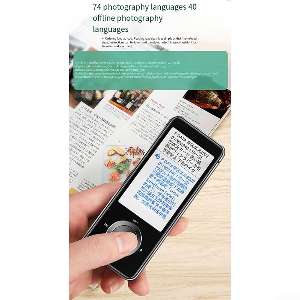Honseadek Dispositivo di traduzione vocale istantanea M9, aiuta a condurre conversazioni multilingue, materiale ABS, adatto per affari, studio, viaggi