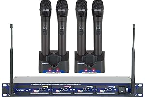 vocopro UHF580510 Rechargeable UHF Wireless Microphone System with 4 handhelds