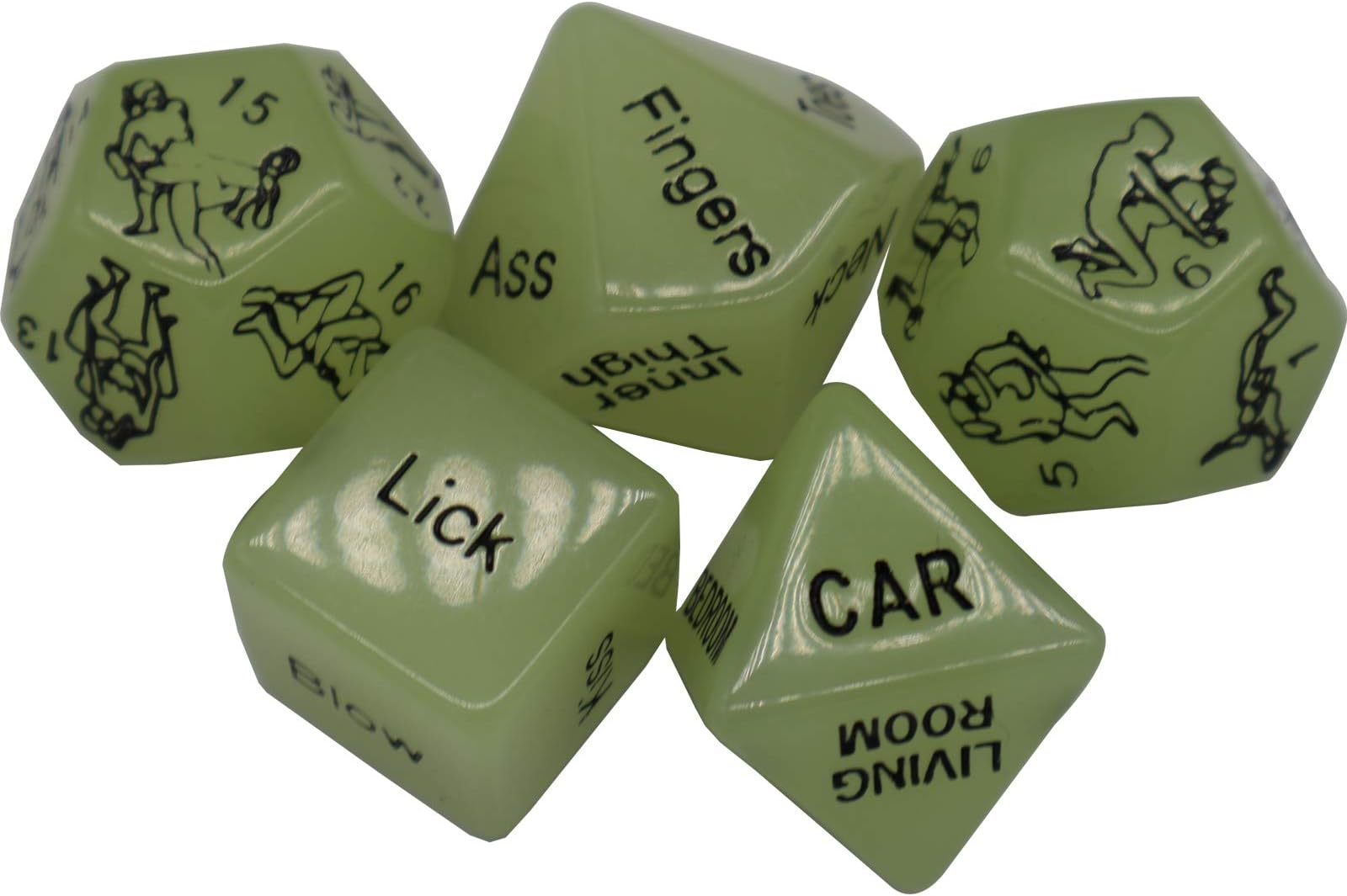 Glowing Dice Set, Sexy Dice Games for Couples,5 Pcs Sex Dice Games for Adults Bedroom