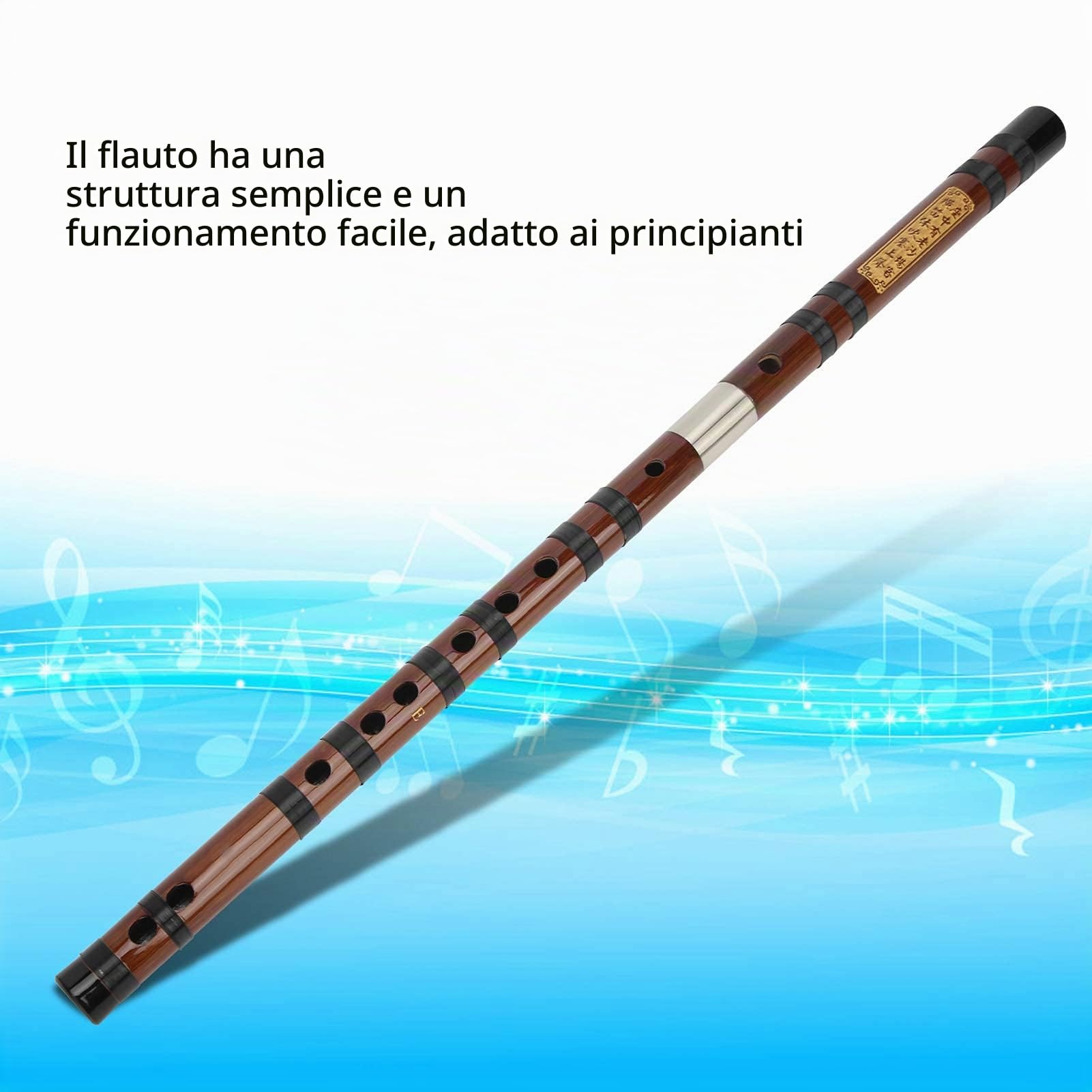 Flauto di Bambù Flauto di Bambù Cinese D-Key Lettering Body Dry Material Dizi Kit Strumento a Fiato Tradizionale con Buona Tenuta