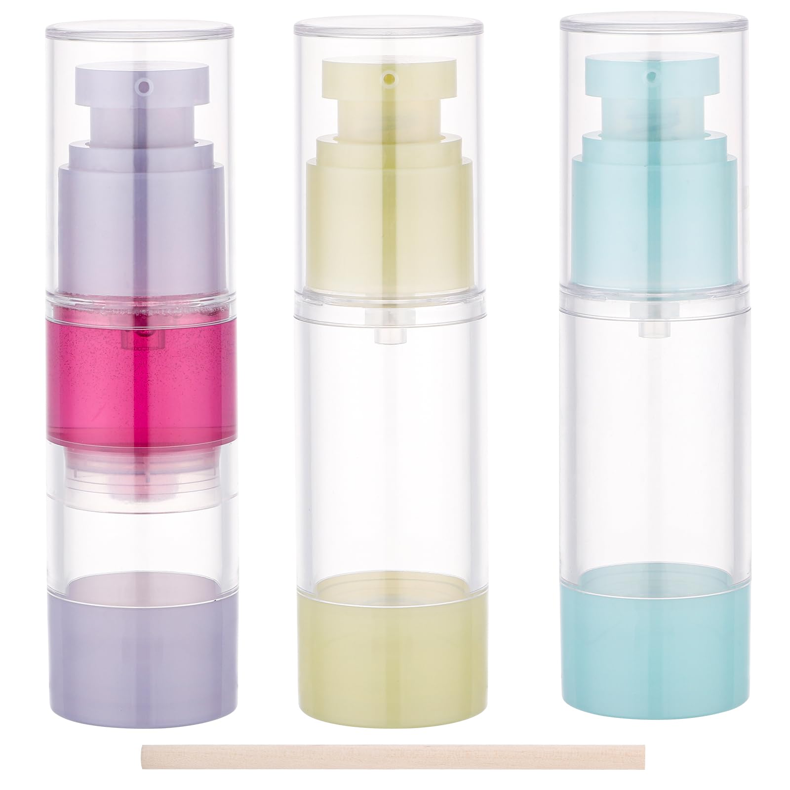 Segbeauty 1oz Small Airless Pump Dispenser Travel Bottles for Toiletries, 3pcs Refillable Travel Lotion Container for Liquids, 30ml Empty Vacuum Pump Bottles for Traveling, Cream Makeup Container