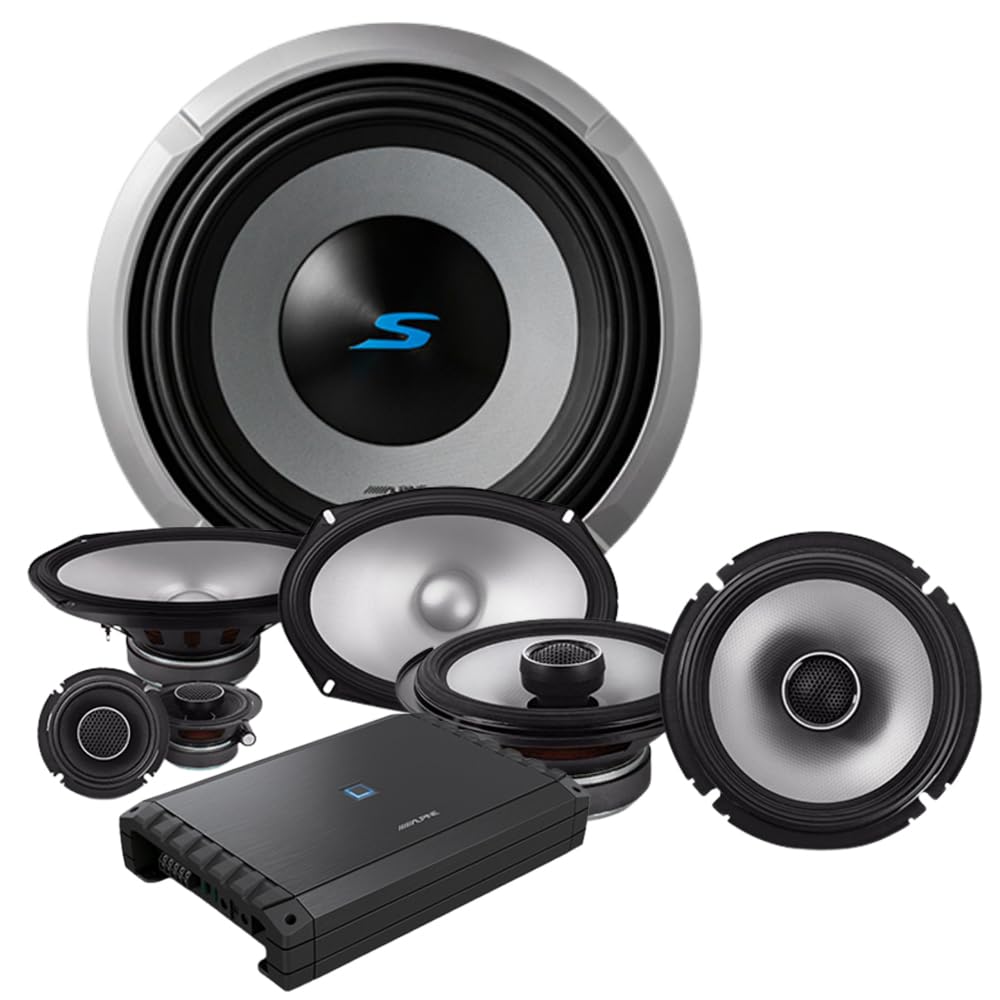 S2-W10D4 10" Component Subwoofer with S2-S65 6.5" Coaxial by Alpine – Pack of 4, Model S2-A55VBND464