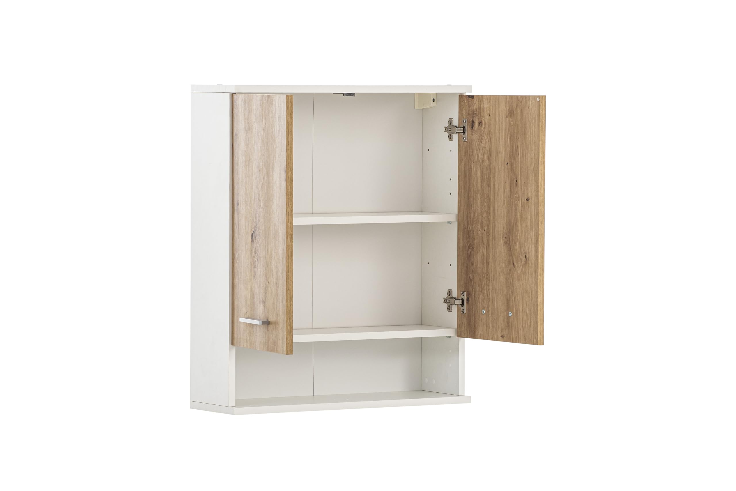 Schildmeyer Palermo Hängeschrank 157640, Mattweiß/Artisan Eiche Dekor, 59,8 x 20,5 x 70,8 cm