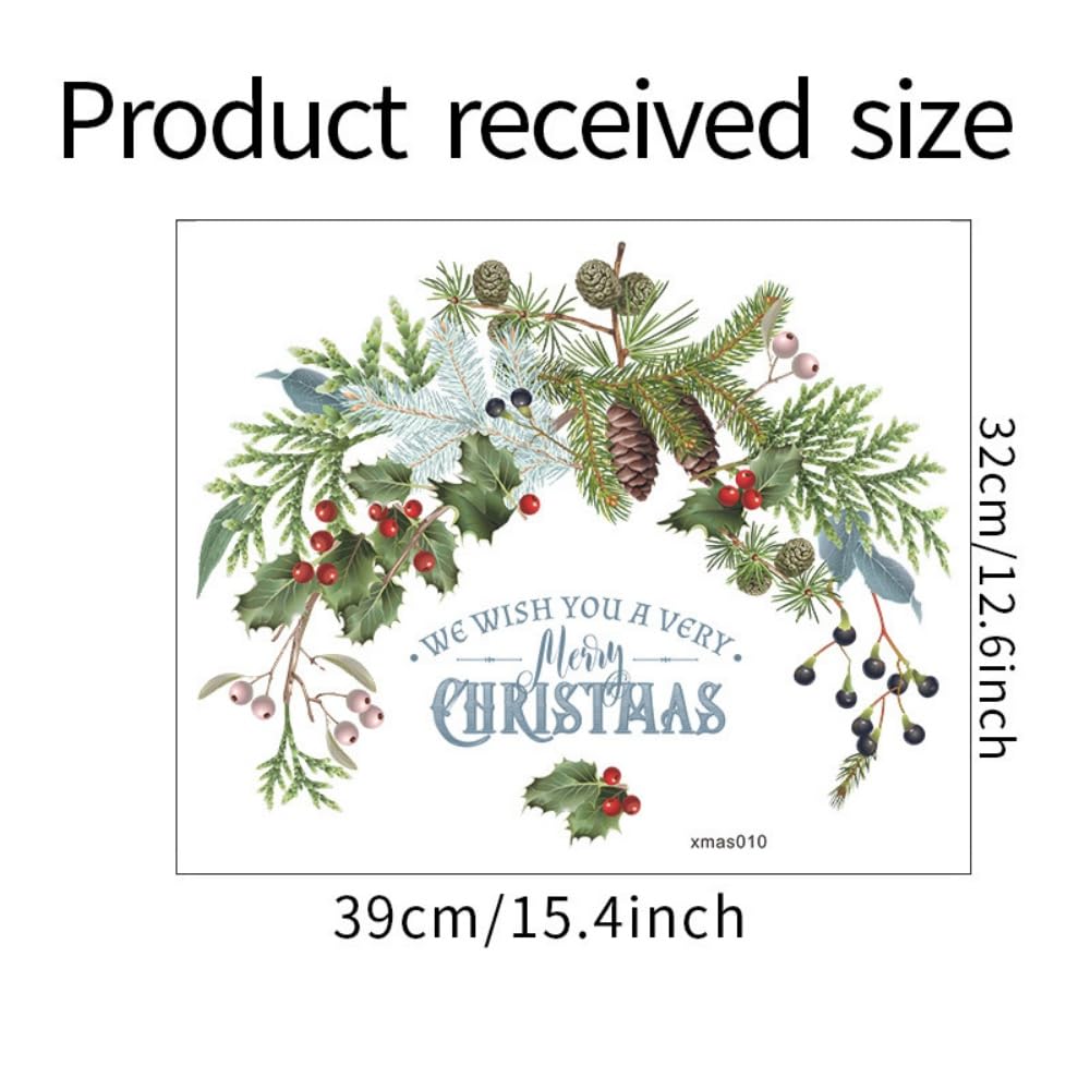 Fensterbilder Weihnachten Selbstklebend Weihnachts Girlande Aufkleber Weihnachtsmann Wandaufkleber Merry Christmas Stickers PVC Aufkleber Weihnachtsdekoration (K)