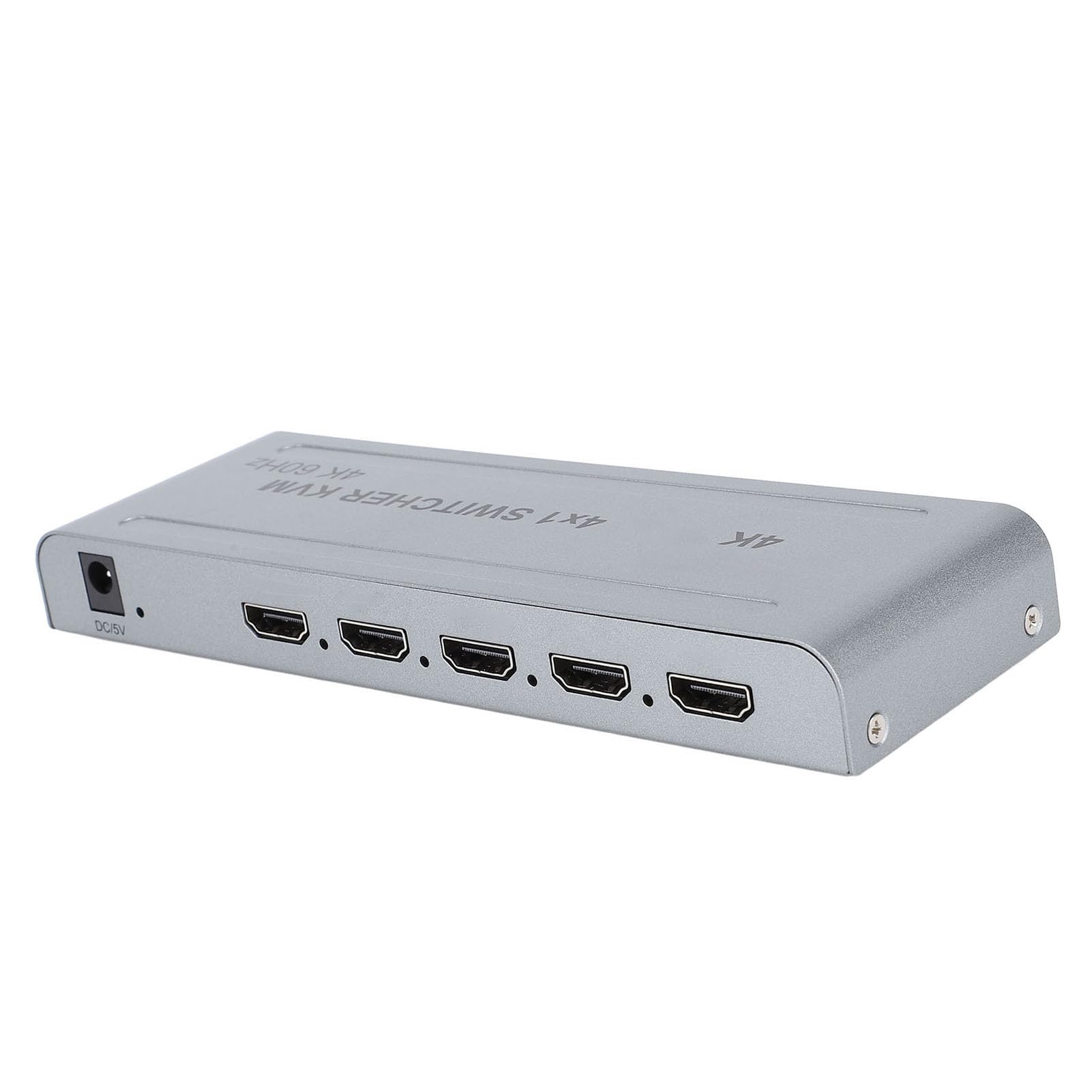 HDMI 4 in 1 Uscita 4K 60 Hz, Splitter HDMI Senza Interruzioni con Telecomando, Selettore Switcher HDMI a 4 Porte, USB 2.0, Supporto per DTS HD, per TrueHD, per DTS, (Spina