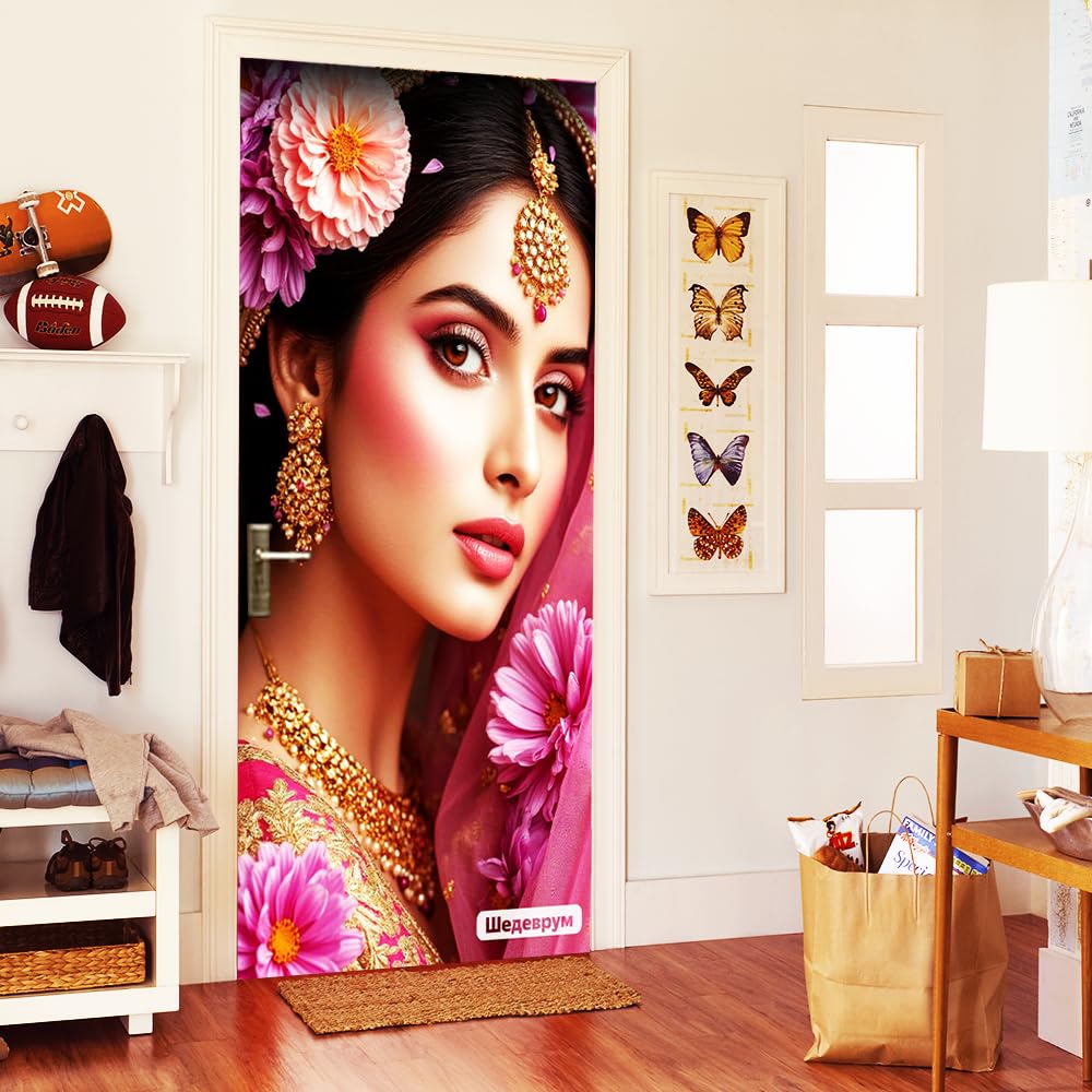 Inkshutter Beauty Parlour Door Decorative Wallpaper Sticker, Self Adhesive Vinyl, Multicolor, Modern Style, 76.2 x 198.12 cm, Matte Finish, Indoor Use-picture-28
