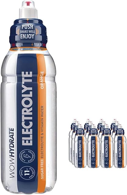 Wow Hydrate Electrolyte Orange | 3 Essential Electrolytes | Sugar Free | Fat Free | Pack of 12