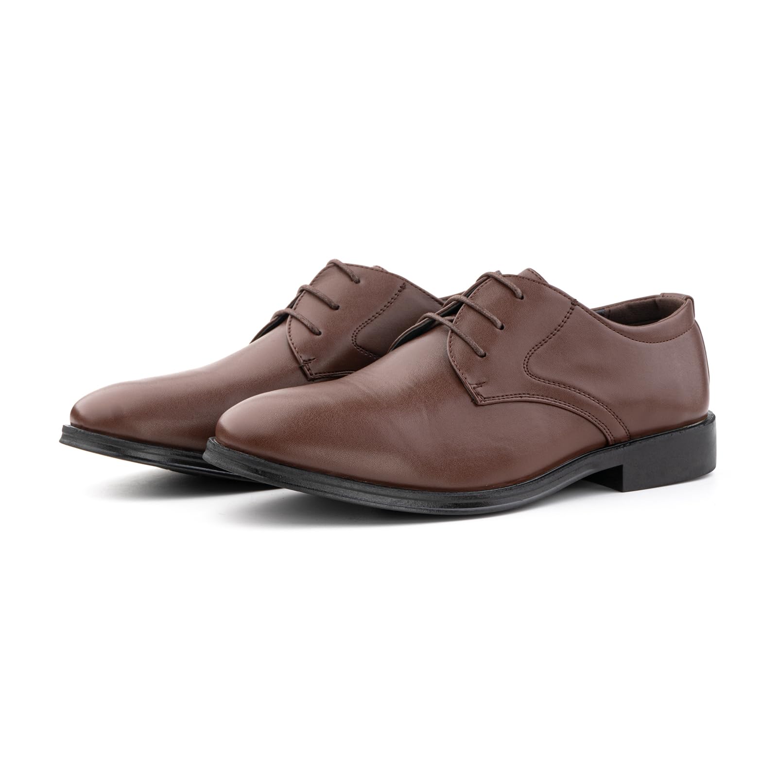 Derby Buty Oxford Męskie sznurowane buty sukienka buty z niskim obcasem buty lakierowana skóra robocza formalna panna młoda czarne brązowe EU 37-48, G Xz702 brązowy, 47 EU