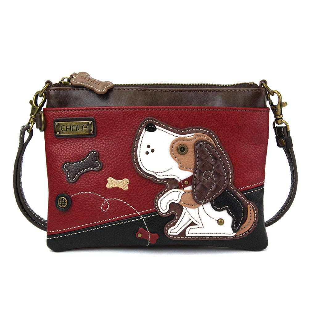 CHALA Mini Crossbody/Purse with Convertible Strap Stylish, Compact, Versatile - Dog Gen II - burgundy