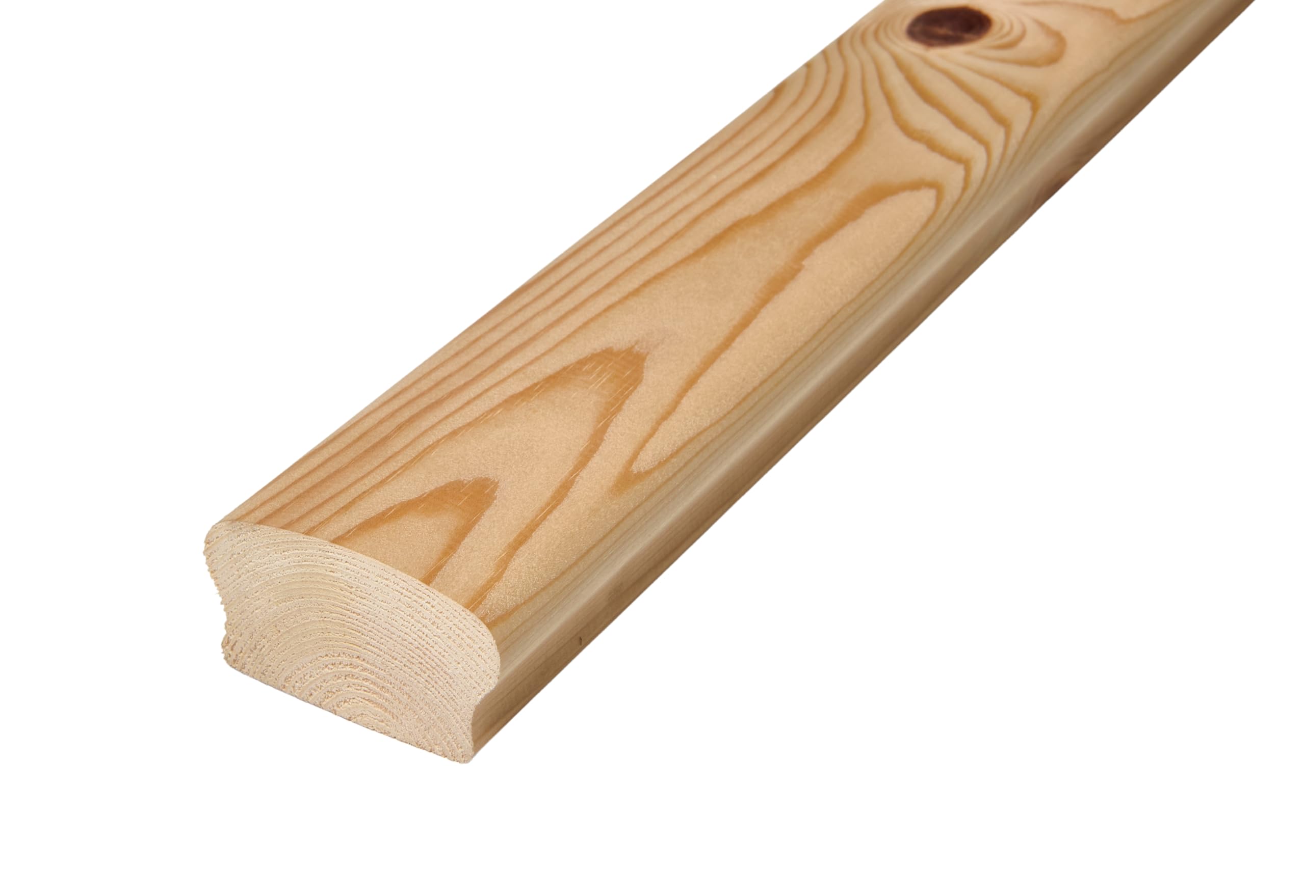 Hobby Legno Corrimano in legno di pino massiccio non trattato, dimensione 68x40x3000 mm, adatto per interno ed esterno