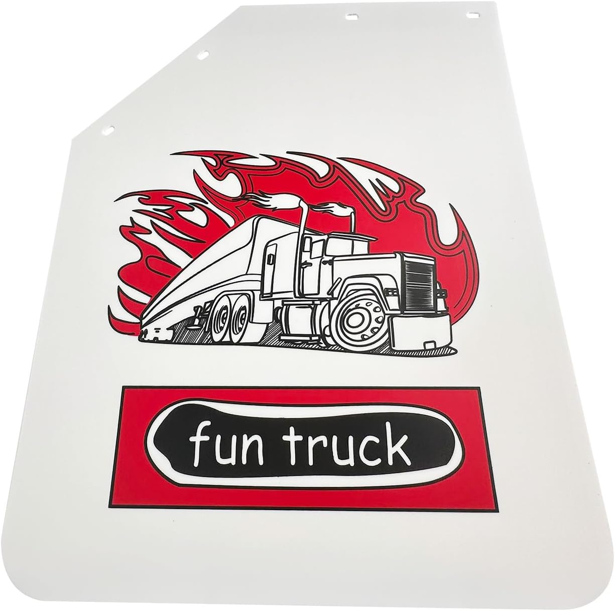 BST BSSP 2PCS Universal Mud Flaps Heavy Duty Polymer Mudflaps 24x30 Inch, White Angled Splash Guard Mudflap for Semi Trucks Tractor Trailer