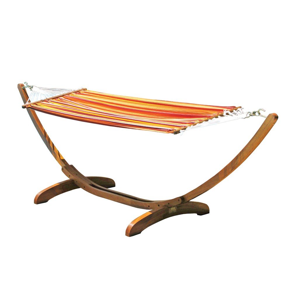 Hamac Bois Entrepôts Cosma cos056 support bois extérieur et toile de couchage Tropea