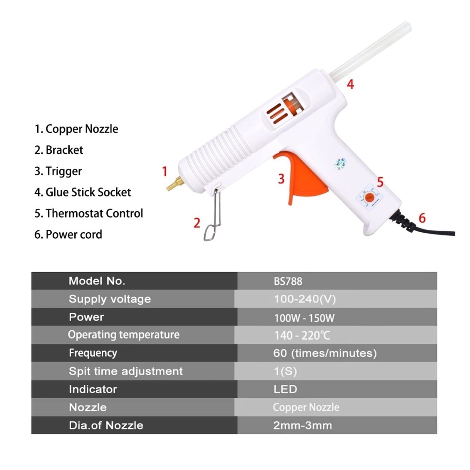 150W 100W pistolet do klejenia na gorąco z termostatem regulującym temperaturę 5 darmowych klejów w sztyfcie domu DIY produkcja przemysłowa Szybkie Niezawodne Klejenie