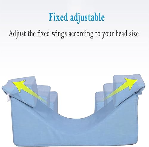 Miniatura 6 de Reposacabezas antilateral, almohada de esponja curvada, ajustable y extraíble, protege la columna cervical de los ancianos, rango de ancho de cama