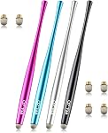 Elzo Stylus Pen Combo pour écran tactile 4 Boîtes 6 Fibre de remplacement Conseils fins pour Comprimé iPad, iPhone, Microsoft Surface Pro, HTC, Sony, Plus de téléphones Android (Noir & argent & Rose rouge et bleu)