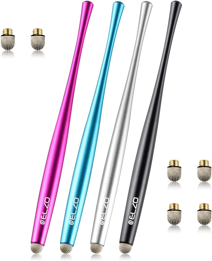 ELZO Tablet Pen 4 Pack Touchscreen Stylus Touch Pen for All Mobile Phones/Tablets iPhone, iPad, Samsung Galaxy Tab, Surface, Lenovo, Huawei, Xiaomi, Chromebook, Android iOS etc
