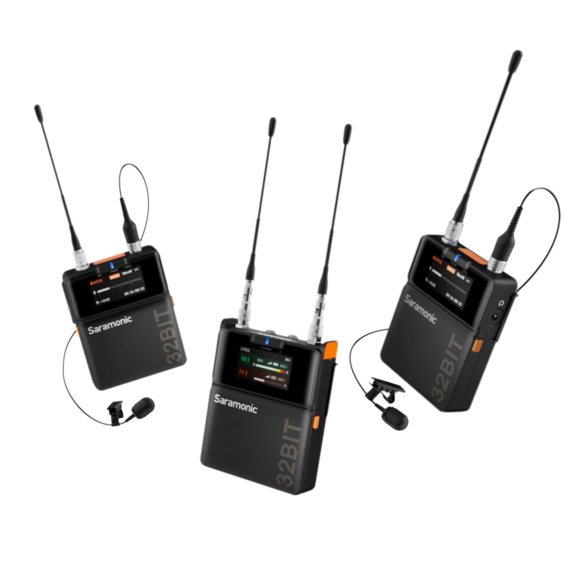 Saramonic K9 Sistema de micrófono Lavalier inalámbrico UHF digital de doble canal, para cámaras DSLR Canon, Nikon, Sony, videocámaras, cineastas, videógrafos, creadores de contenido, espectáculo de