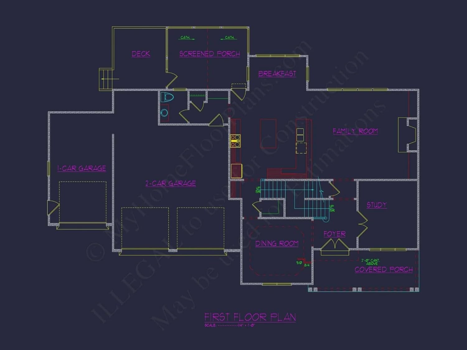 15-1408 HOUSE PLAN - Traditional Craftsman House Plan with Spacious Floor and Garage