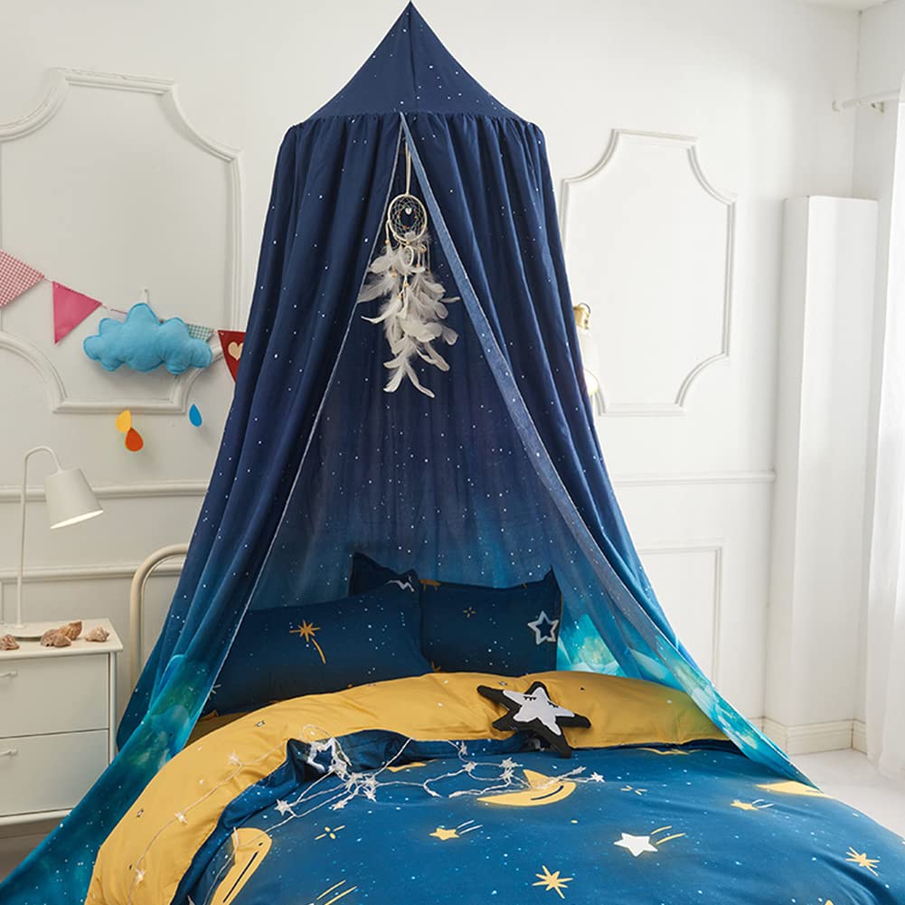 Bed Canopy for Kids Children Round Dome Mosquito Net Hanging Girls Canopy for Reading Corner/Bedroom/Game House,Princess Bed Canopy for Children,Kids Nursery Room Decorations,Baby Game Tent Color B