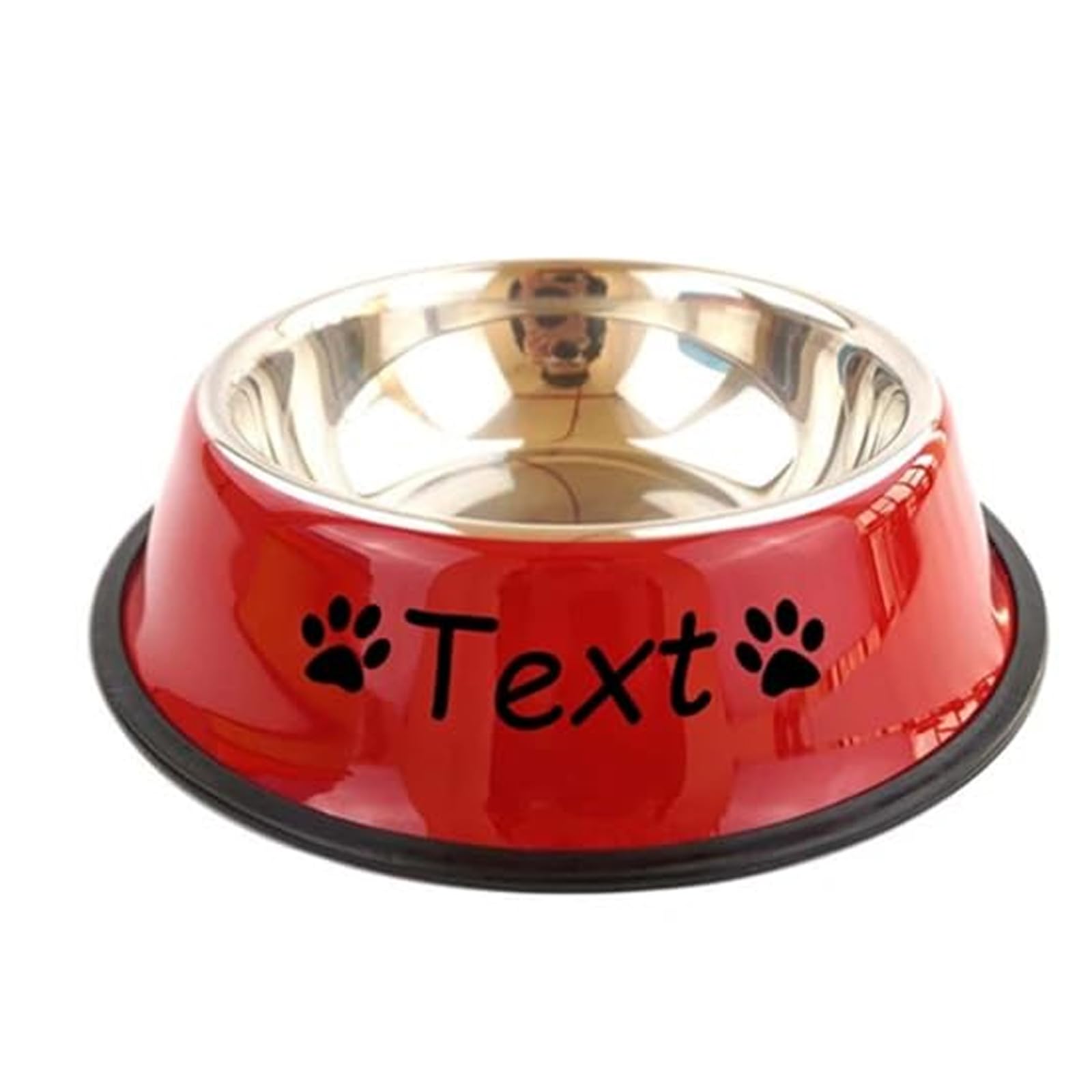 jfs Personalized Dog Bowl,Custom Dog Bowl,Custom Personalized Stainless Steel Dog or Cat Bowl for Water and Food,Pink Dog Bowl,Cute Dog Bowls,Dog Water Bowl (Red)