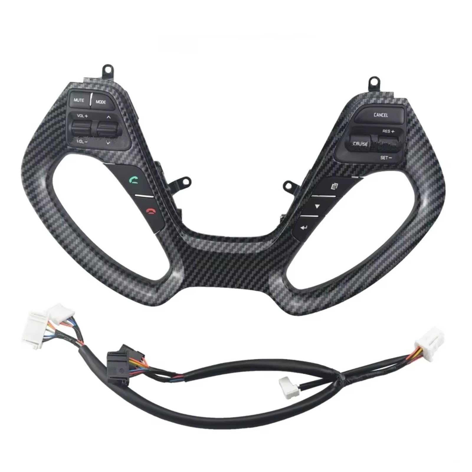Compatible Con KIA Para Ceed Jd 2014 2018 Para Rio 3 Volante De Coche Control De Crucero Interruptor De Botón Accesorios Interiores Piezas volante(Carbon fibre)