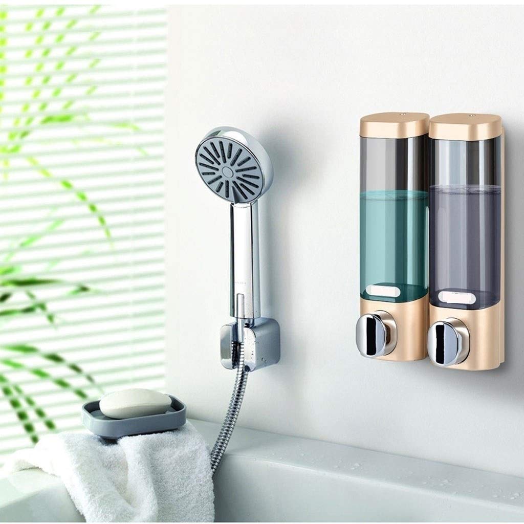 dispenser sapone/Dosatori per sapone liquido Punch-libera a parete Manuale di dispenser di sapone shampoo doccia gel bottiglia Iniziale Hotel dispenser di sapone 300ml * 2 Erogatore del Sapone/Dispens