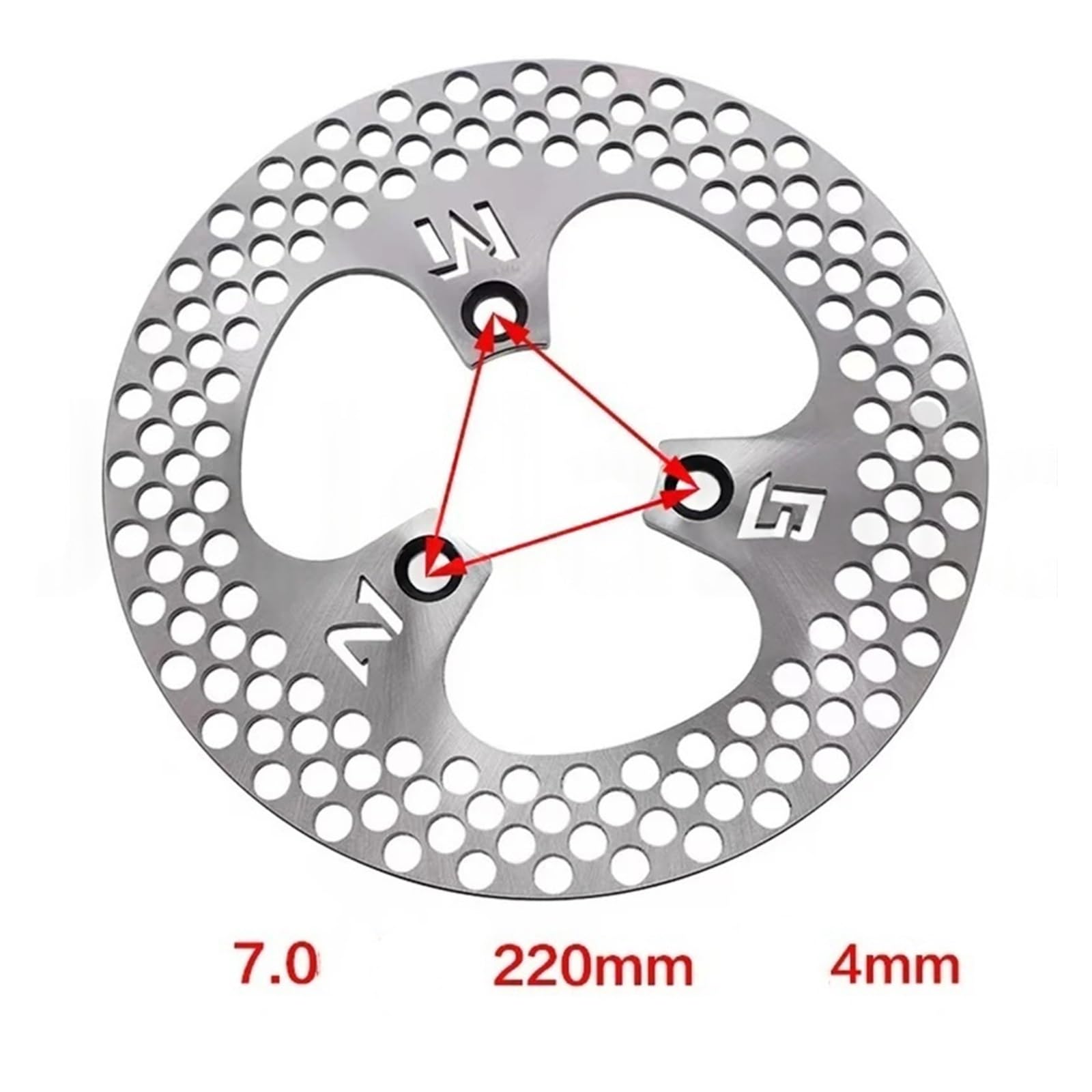 Disco freno flottante Disco Freno Anteriore E Posteriore A 3 Fori Da 220 Mm Per Moto, Scooter, Dirt, ATV, 1 Pezzo