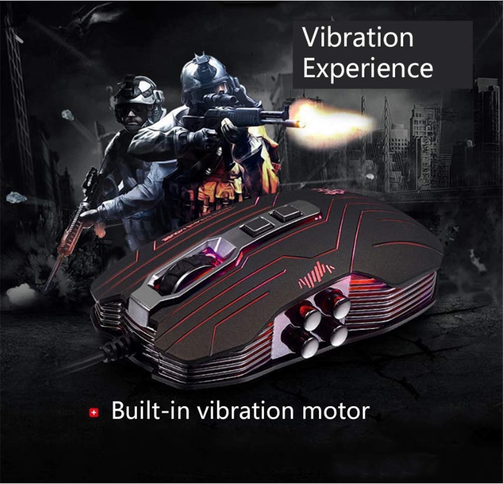 Mouse da gioco Gaming Mice Mouse da gioco a vibrazione cablata con ottica USB 9D a LED a 3200 DPI LED a 7 colori