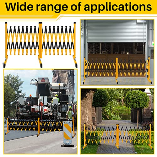 Expandable Security Gate Yellow Black Mobile Parking Barrier 36 Inch High Driveway Fence Retractable Traffic Barricade Folding Portable Scissor Gate For Outdoor Road Garage Construction (16.4 Feet) #TOP5