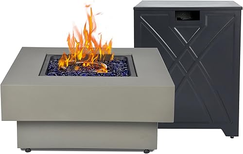 Miniatura 44 de Fogata de propano para exteriores de 32.5 pulgadas con cubierta de tanque de 20 libras, fogatas de propano de 50,000 BTU para patio exterior