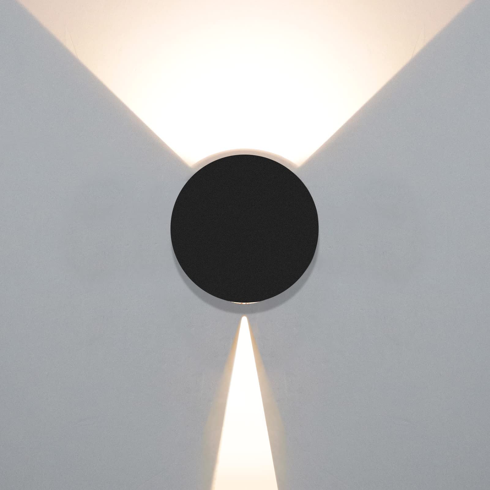 KAWELL8W Modern Wall Light LED Wall Lamp Up Down Aluminum Wall Wash Light LED Waterproof IP65 Indoor Outdoor for Bathroom Bedroom Corridor Living Room Stair Porch, Black 6001K