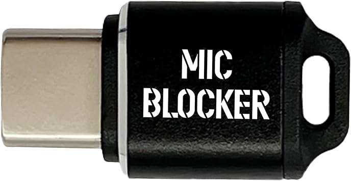 Type-C Microphone Blocker Audio Mute Adapter Privacy Protector & Silent Screen Recording Without External Noise On Phone for Screen Recording Live & Mic Mute for Meetings, Zoom, Teams 1 Pack