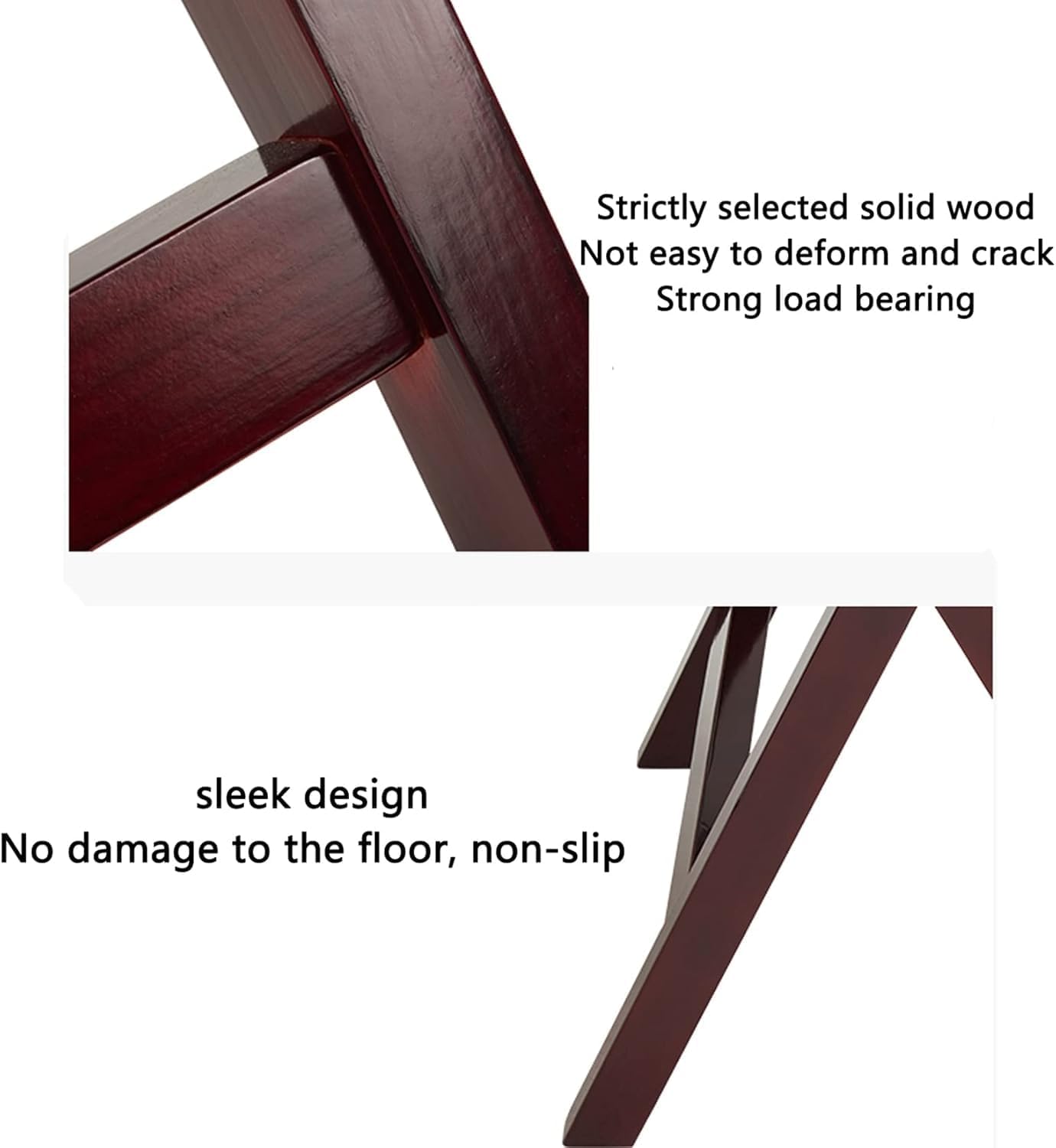 TIST Luggage Rack Folding Wood Luggage Rack with Back,Hard Bamboo Wood Luggage,Folding Luggage Rack