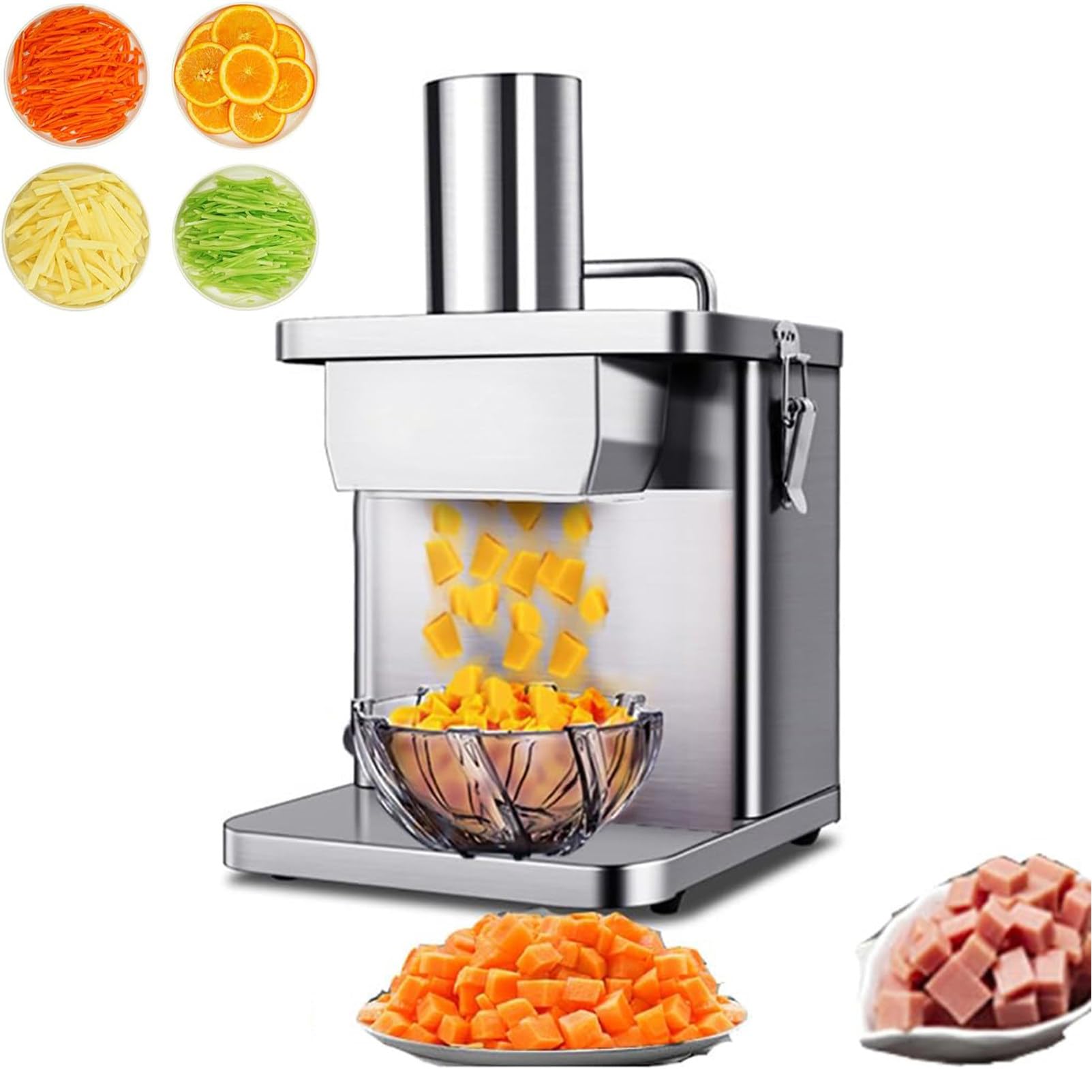 HTTGDGDH Electric Household Chopper, Commercial Meat Slicer, Electric Stainless Steel Vegetable Cutters For Chopping Vegetables Fruits,