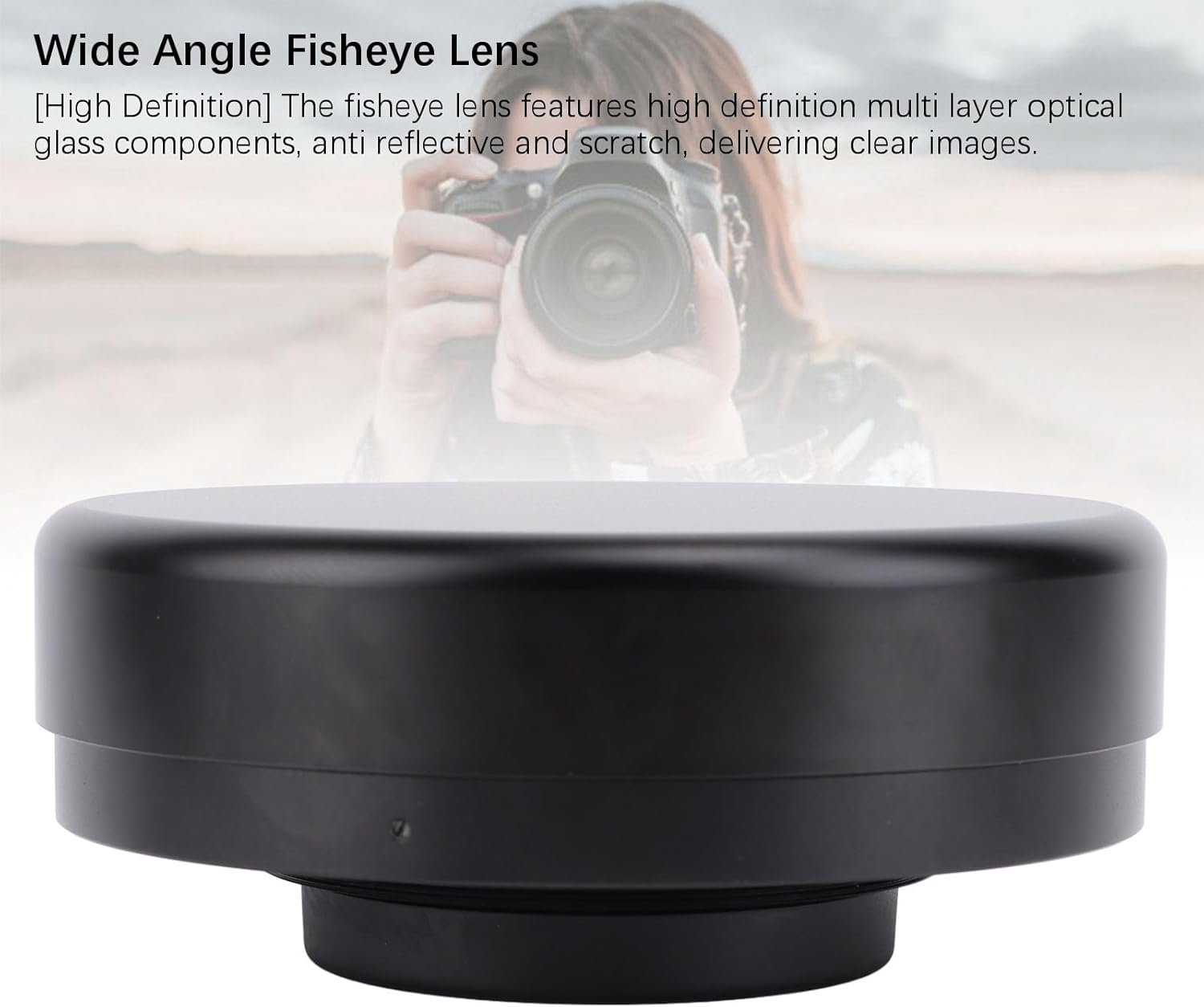 Fabater 0.3X Fisheye Lens, High Definition Wide Angle Metal Construction with Hood for Camcorder 72MM Thread Mount