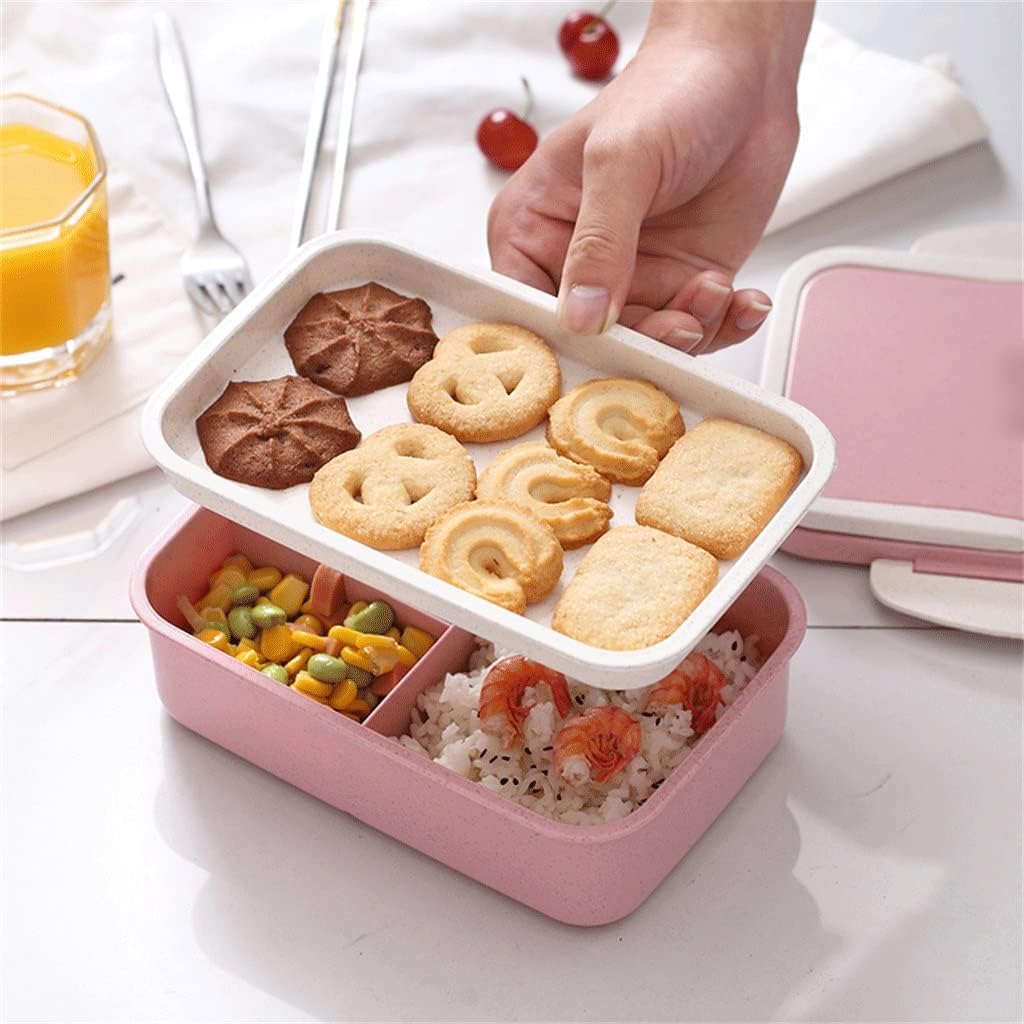 Lunch BoPB9rrer for Picnic School Microwavable (Gray 18.5 * 12.5 * 8cm) (Pink 18.5 * 12.5 * 8cm)