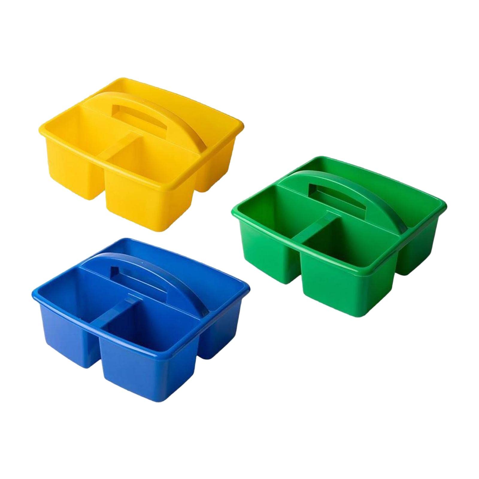 BNF® 3Pieces Desktop Compartment Caddy Holder Stackable Case Yellow Blue Green|Home & Garden |Household Supplies & Cleaning|Home Organization|Storage Boxes