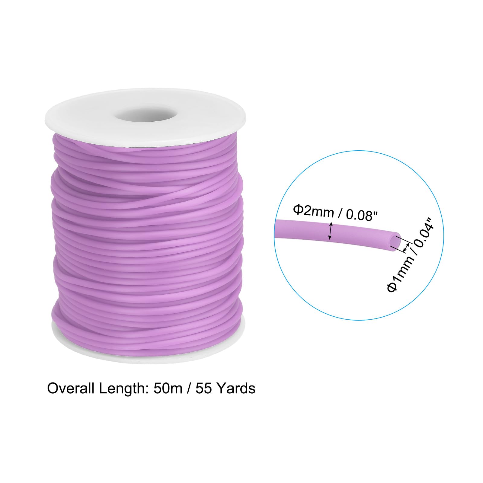 PATIKIL Hollow Pipe Rubber Cord 55 Yards 2mm - Image 2